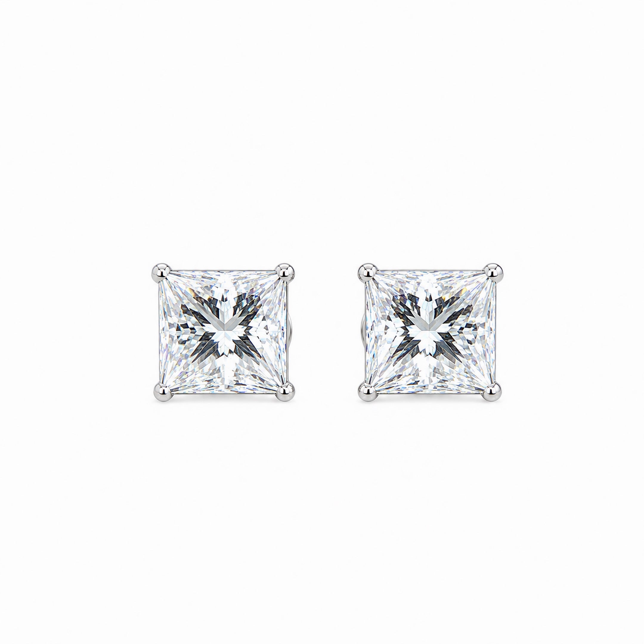 Princess Cut Lab-Grown Diamond Stud Earrings