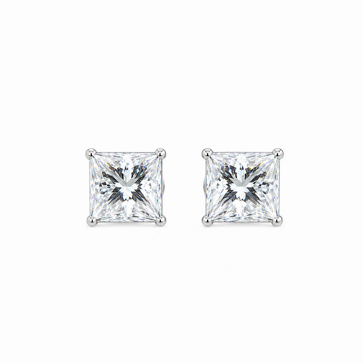 Princess Cut Lab-Grown Diamond Stud Earrings