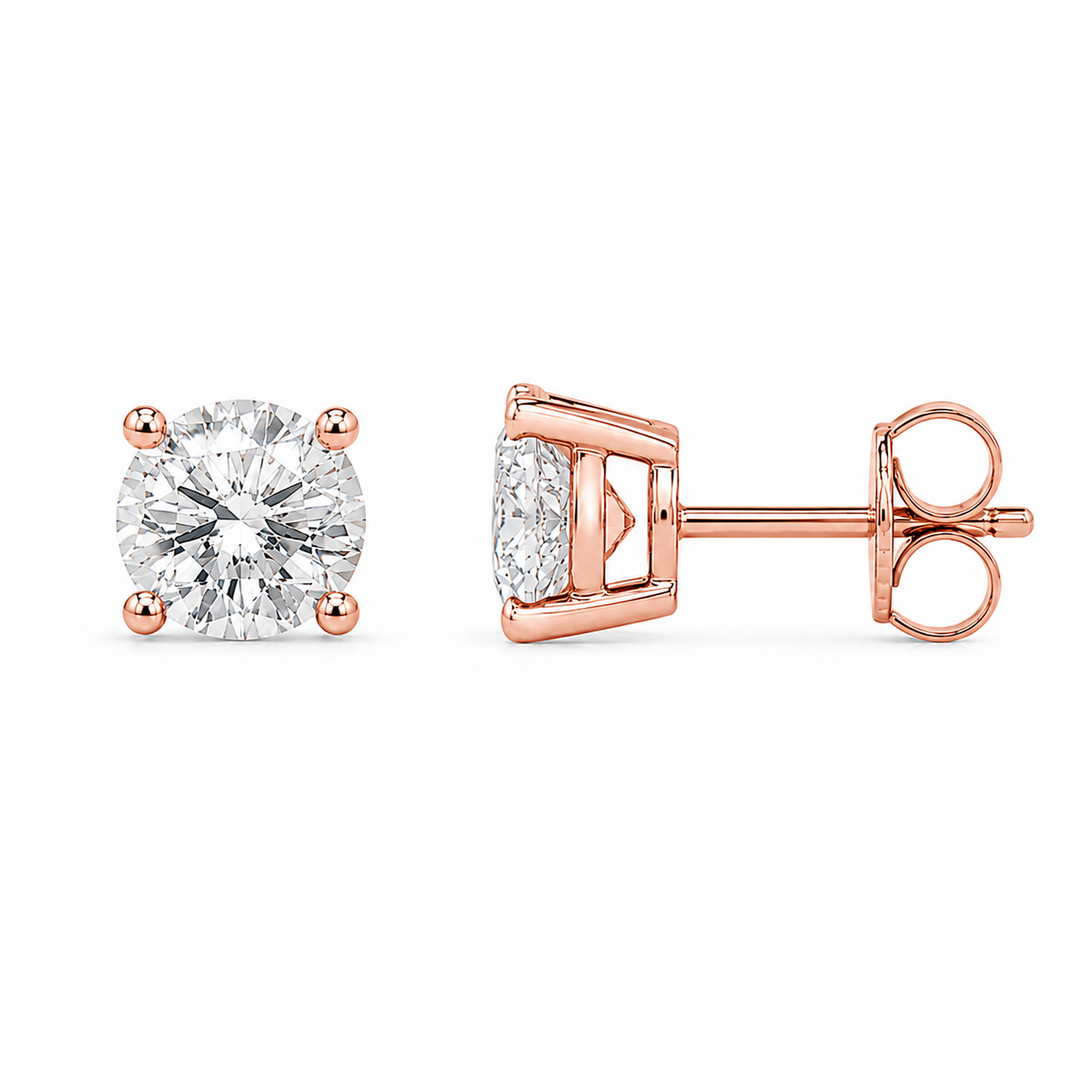 Round Brilliant Lab-Grown Diamond Stud Earrings