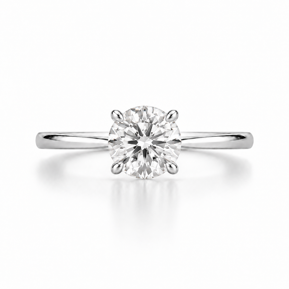 Round Lab Diamond Solitaire Ring