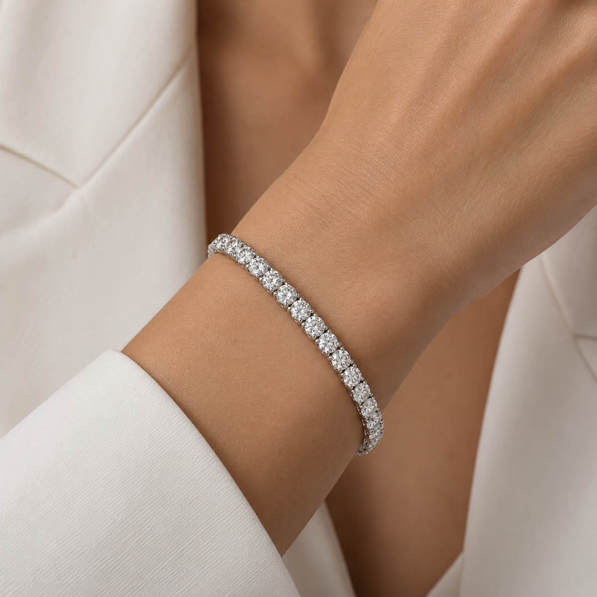 Round Lab Diamond Tennis Bracelet