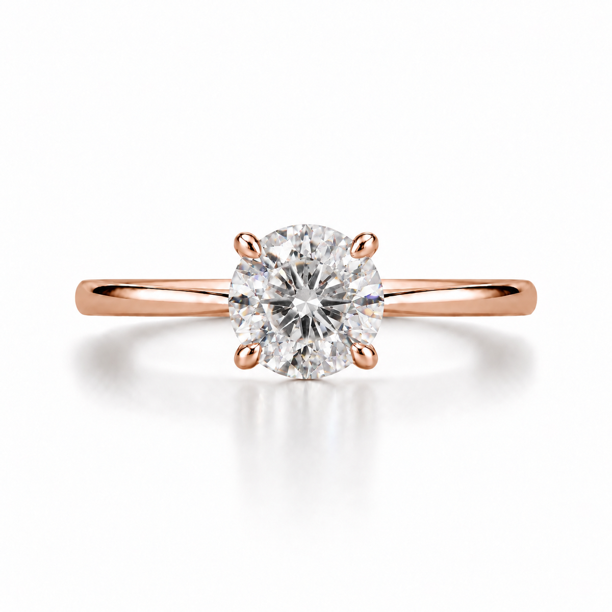 Round Lab Diamond Solitaire Ring