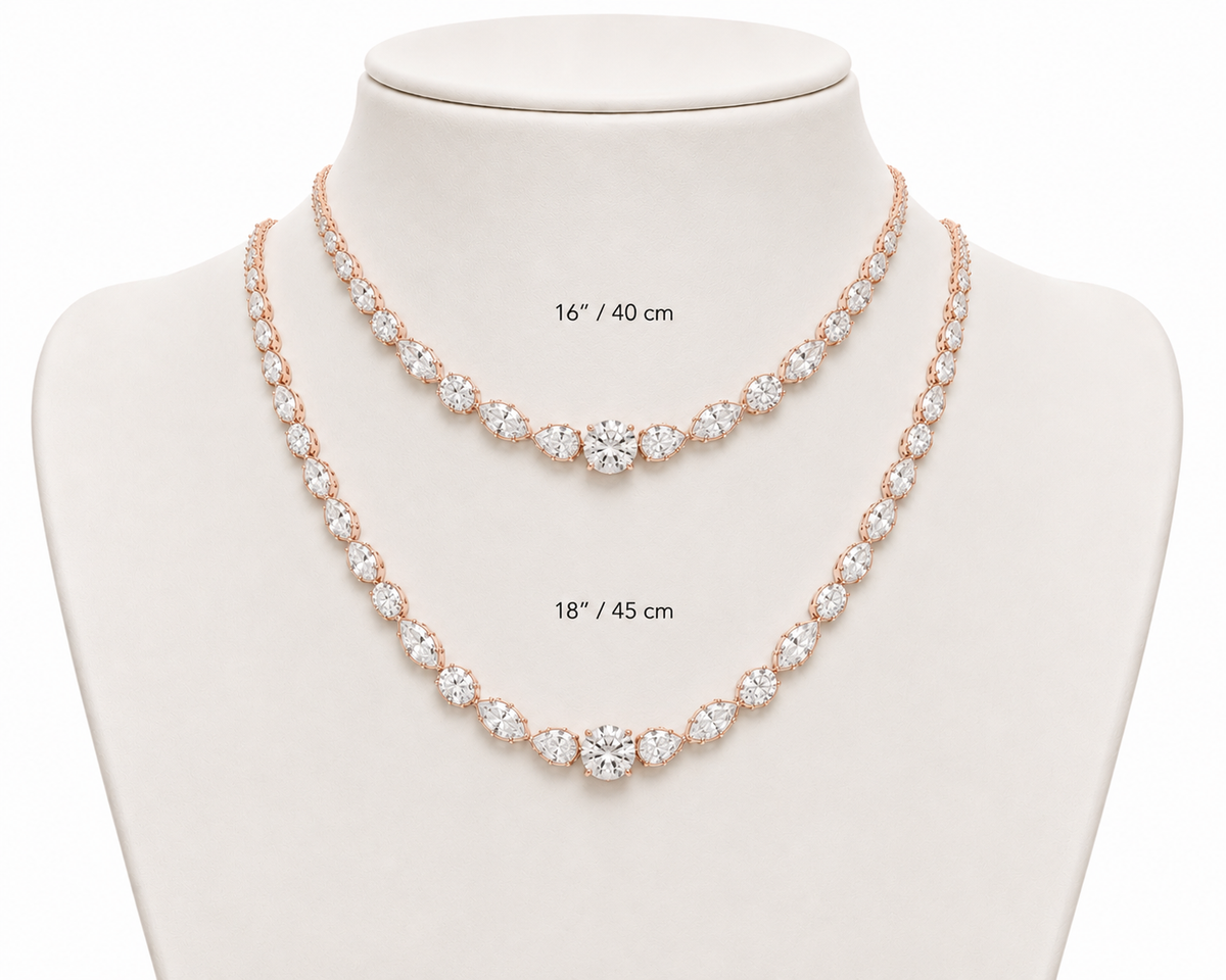 Mixed Shape Diamond Tennis Necklace