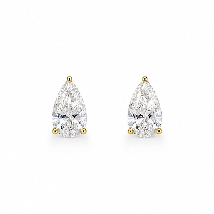Pear-Shaped Lab-Grown Diamond Stud Earrings