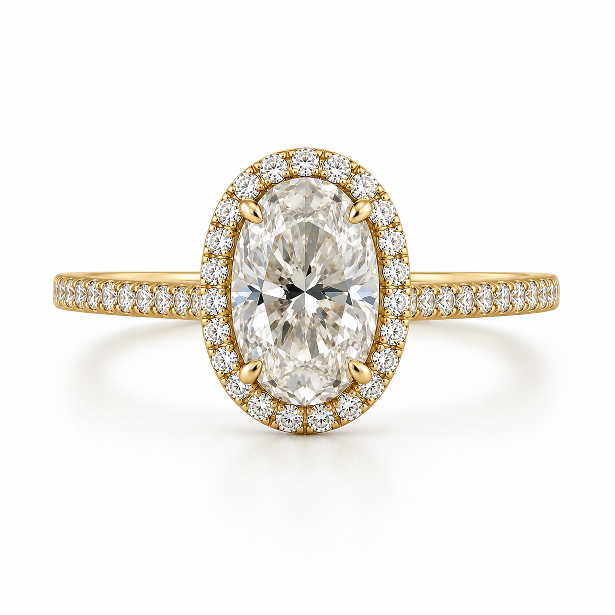 Oval Halo Lab Diamond Engagement Ring