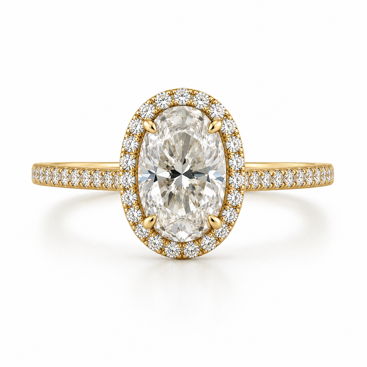 Oval Halo Lab Diamond Engagement Ring