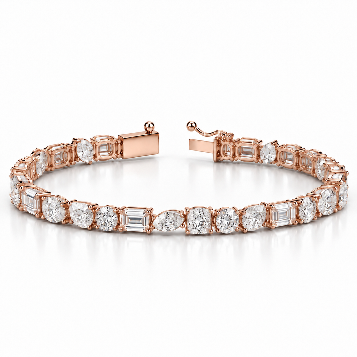 Mixed Shape Lab Diamond Tennis Bracelet