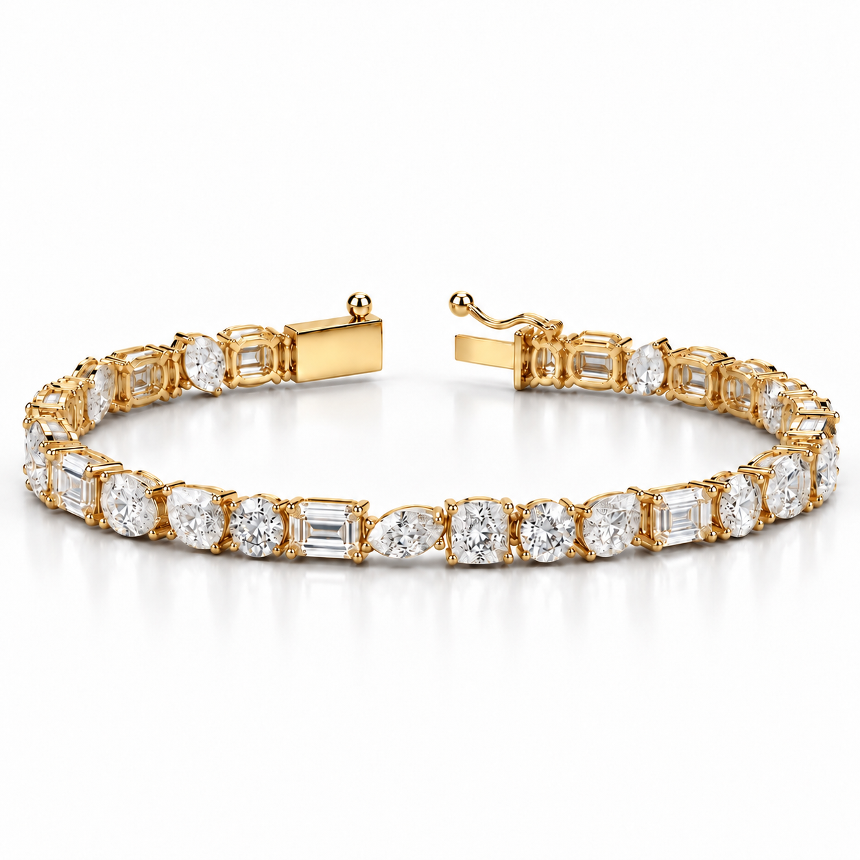 Mixed Shape Lab Diamond Tennis Bracelet