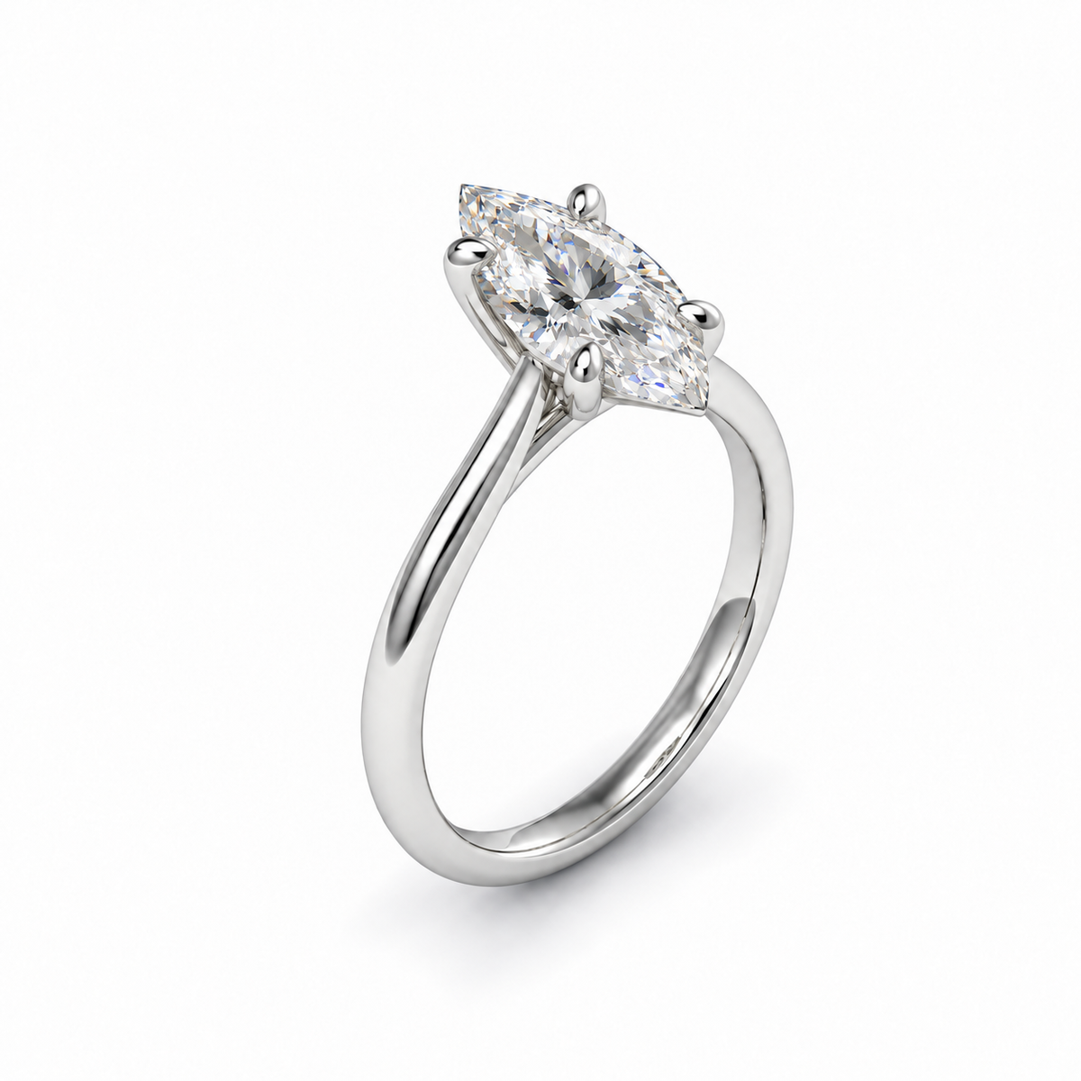 Marquise Lab Diamond Solitaire Ring