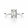 2.02 carat emerald-cut solitaire diamond ring in white gold