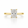 2.04 carat radiant-cut solitaire diamond ring in yellow gold