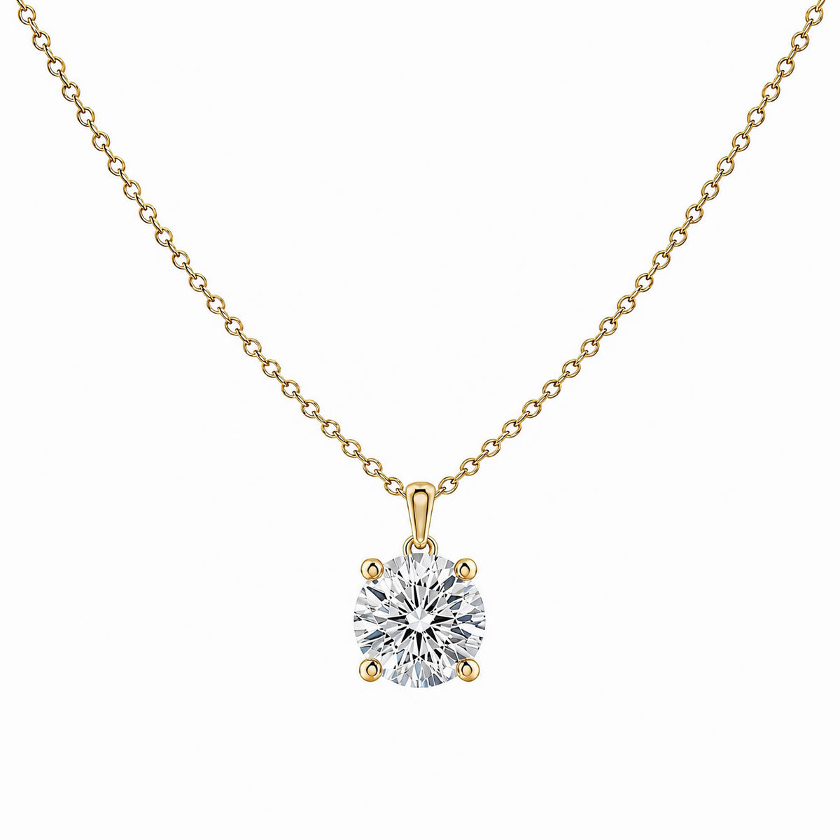 Round Lab Diamond Pendant