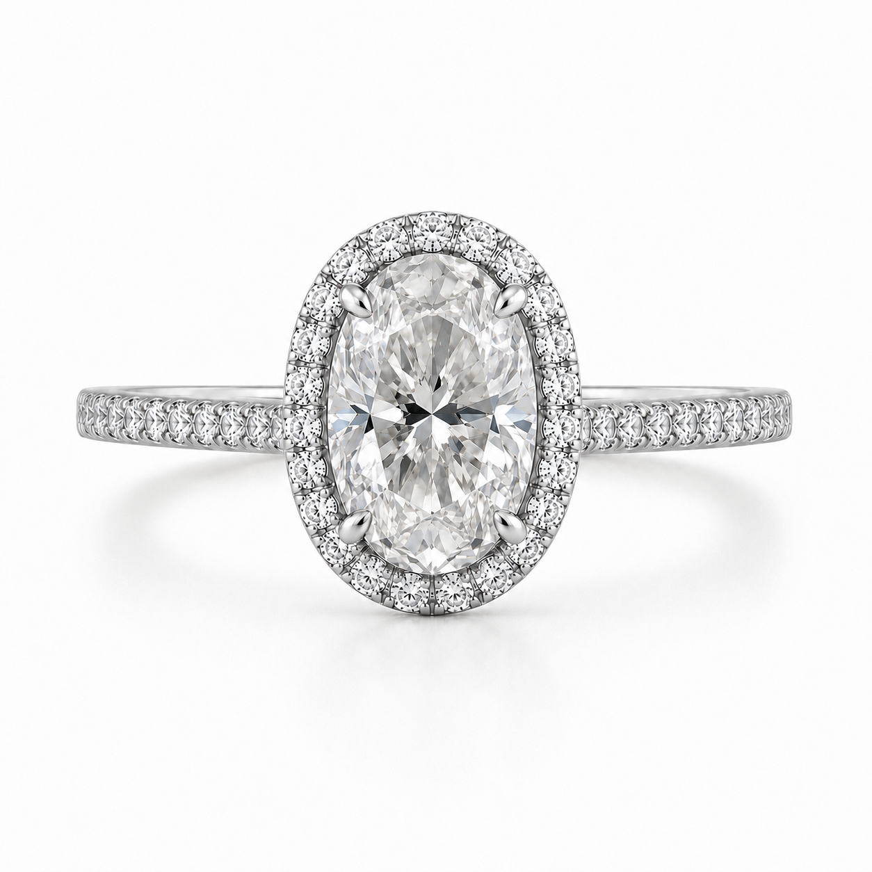 Oval Halo Lab Diamond Engagement Ring