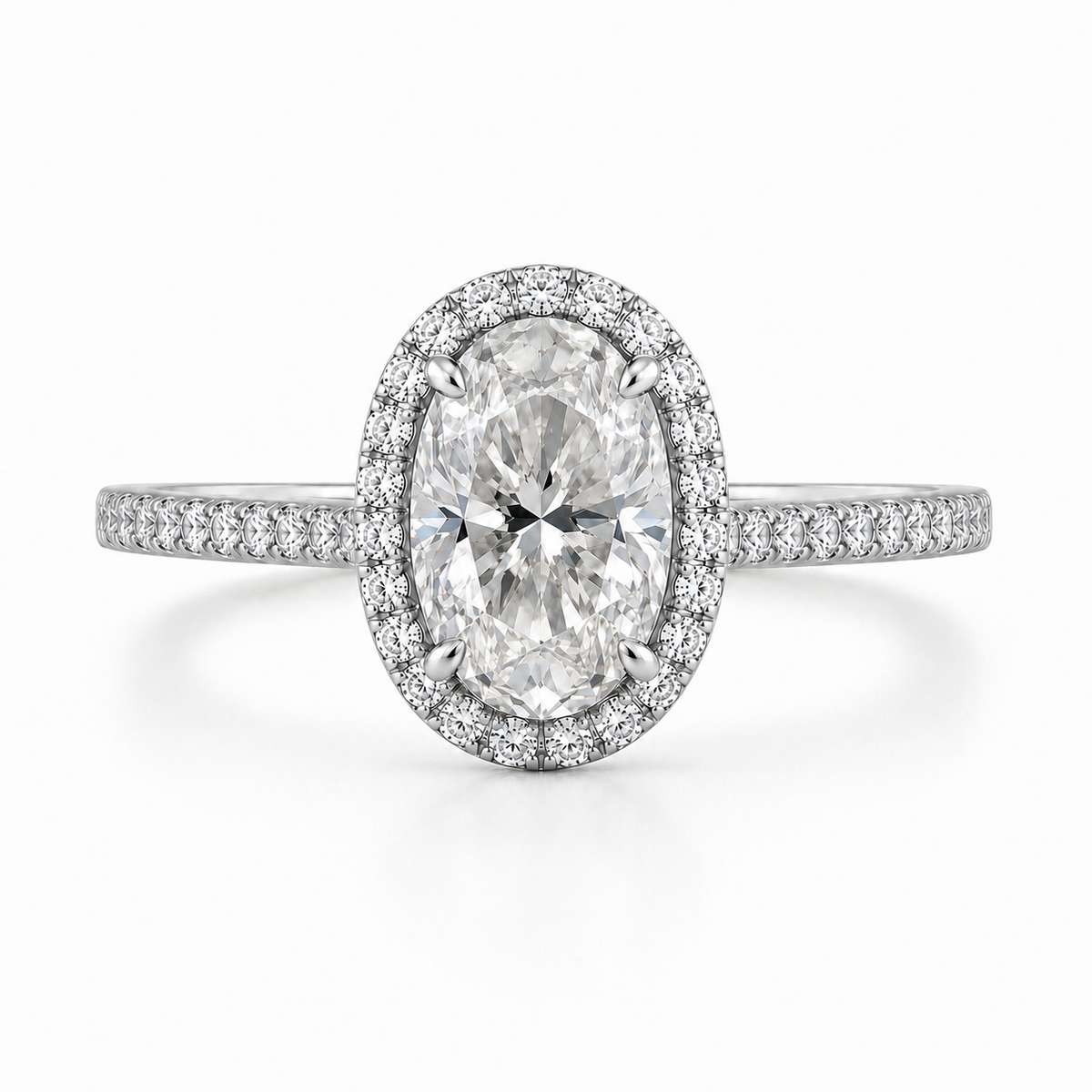 Oval Halo Lab Diamond Engagement Ring