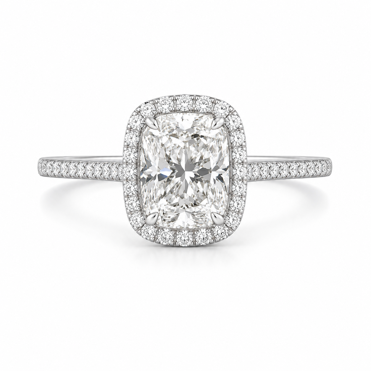 Radiant Cut Halo Lab Diamond Engagement Ring