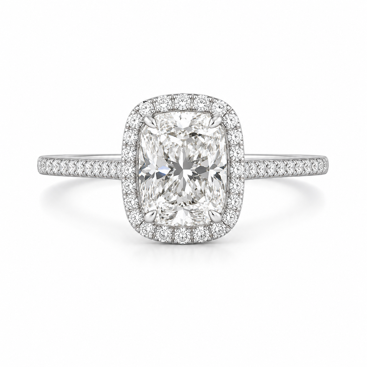 Radiant Cut Halo Lab Diamond Engagement Ring
