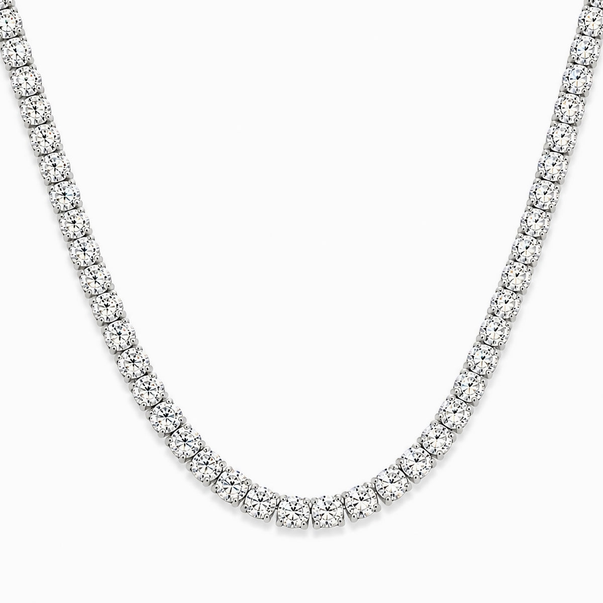Round Lab Diamond Tennis Necklace