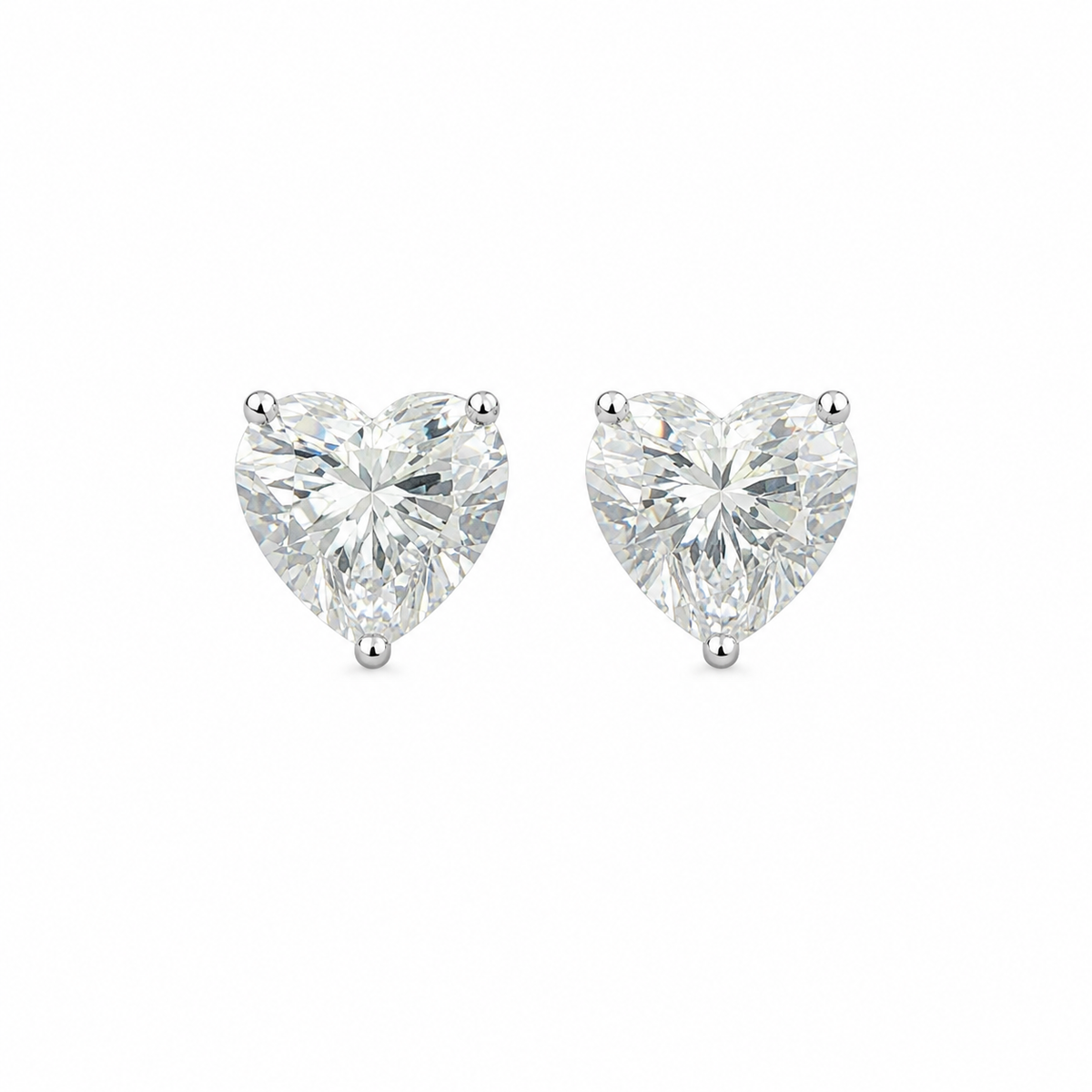 Heart-Shaped Lab-Grown Diamond Stud Earrings