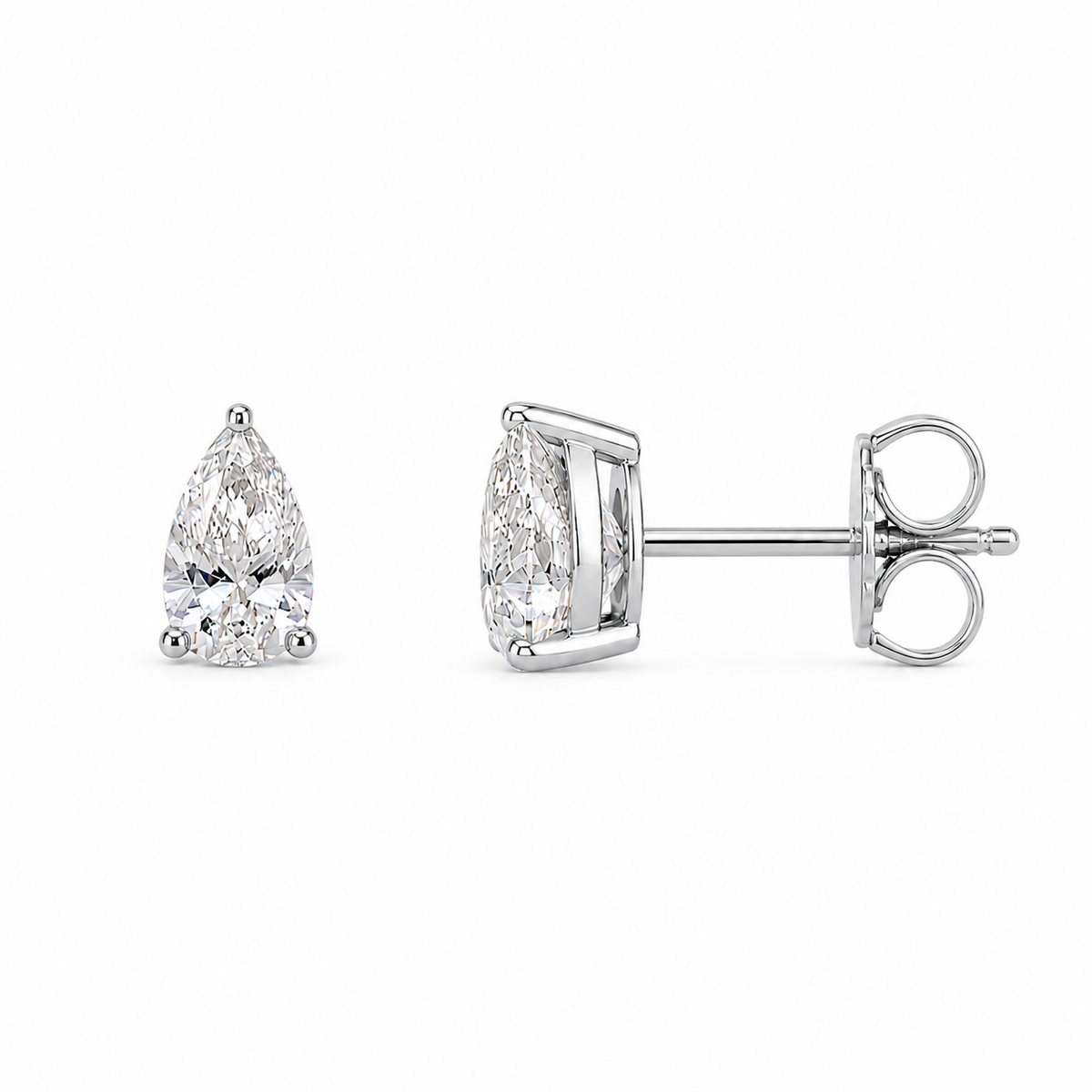Pear-Shaped Lab-Grown Diamond Stud Earrings