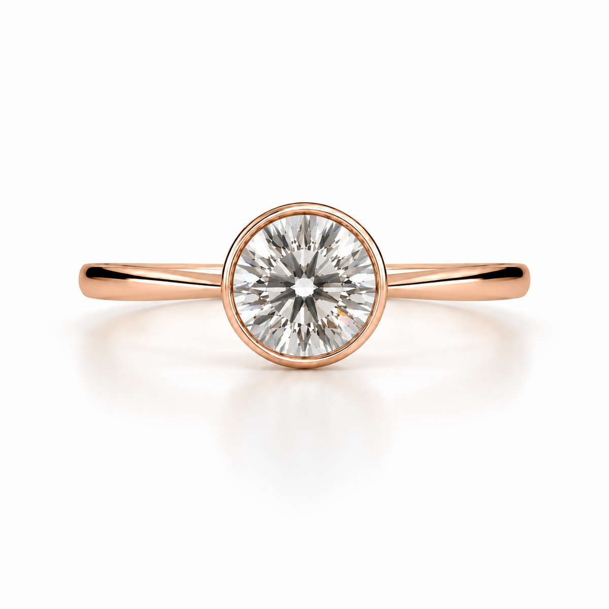 Round Lab Diamond Bezel Ring