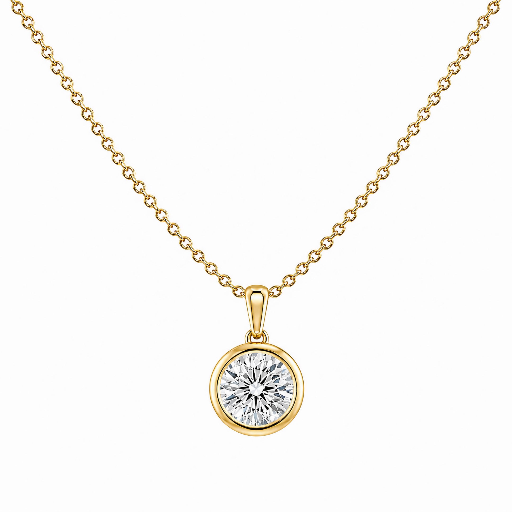 Bezel Set Round Lab Diamond Pendant