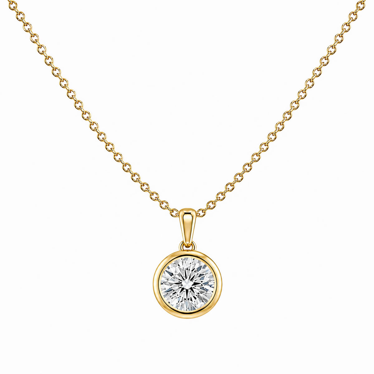 Bezel Set Round Lab Diamond Pendant
