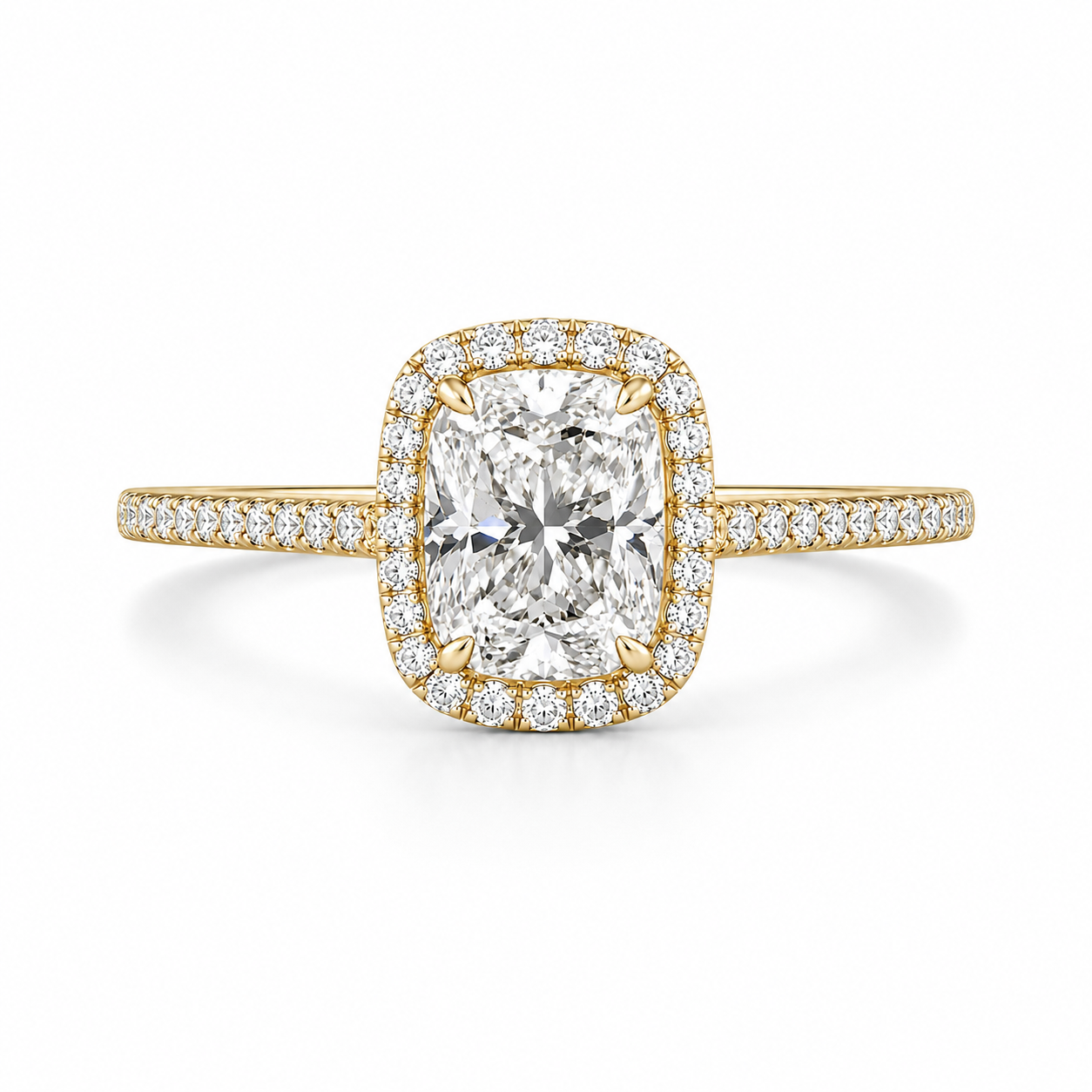 Radiant Cut Halo Lab Diamond Engagement Ring