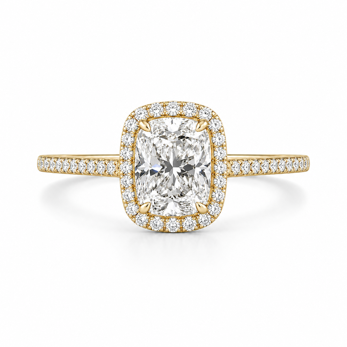 Radiant Cut Halo Lab Diamond Engagement Ring