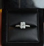 2.00 carat radiant-cut diamond pavé ring in presentation box