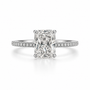 2.00 carat radiant-cut diamond pavé ring in white gold