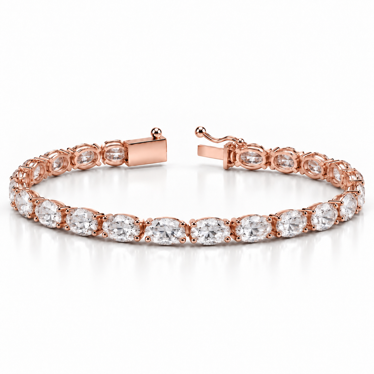 Oval Lab Diamond Tennis Bracelet