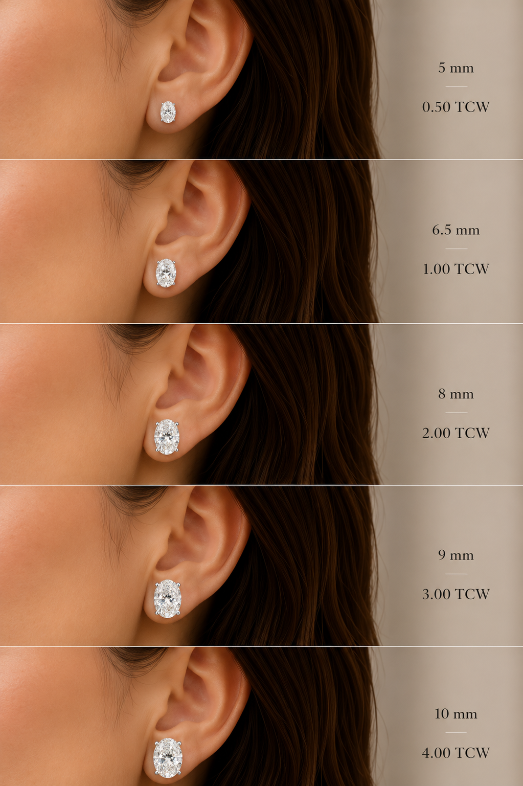 Oval Lab-Grown Diamond Stud Earrings