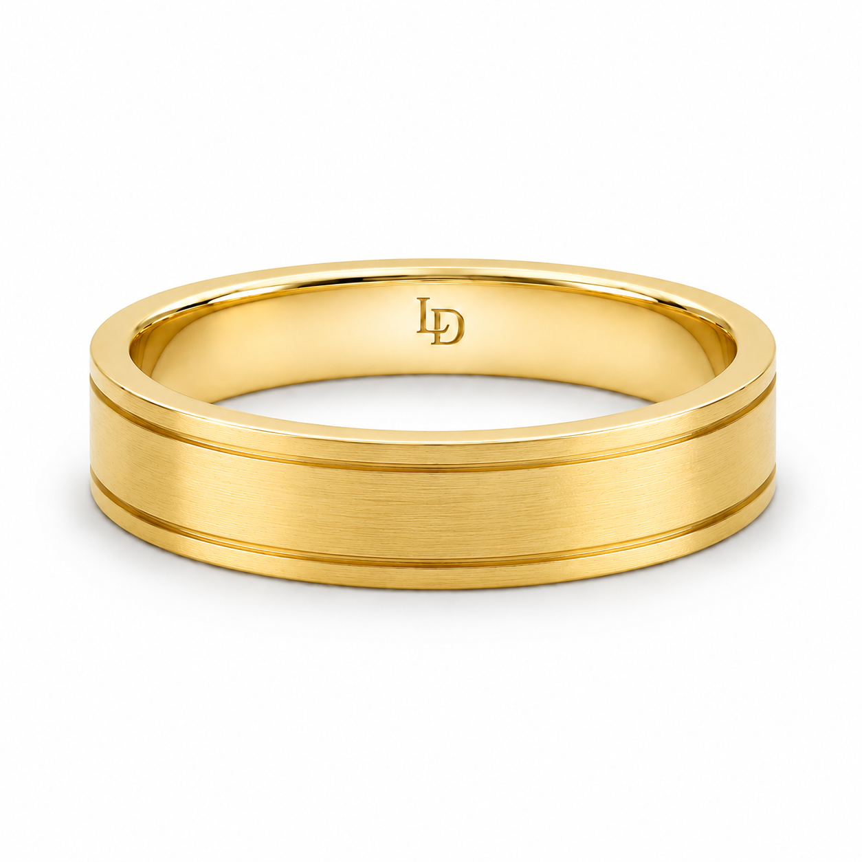Brushed Double Groove Flat Classic Band