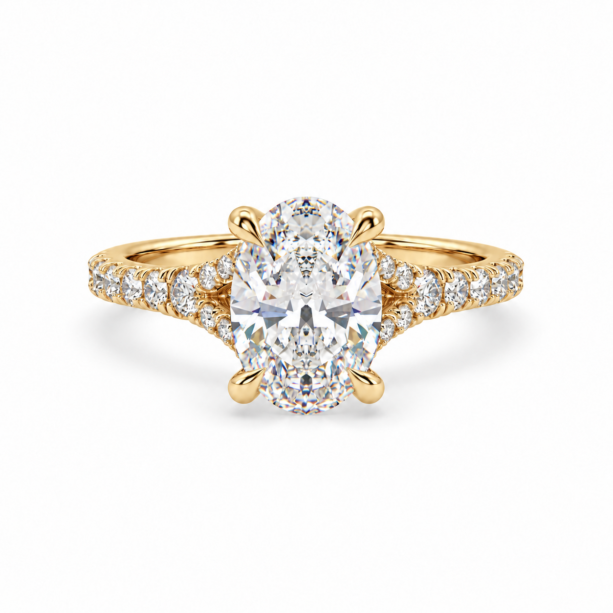 Oval Pavé Lab-grown Diamond Engagement Ring
