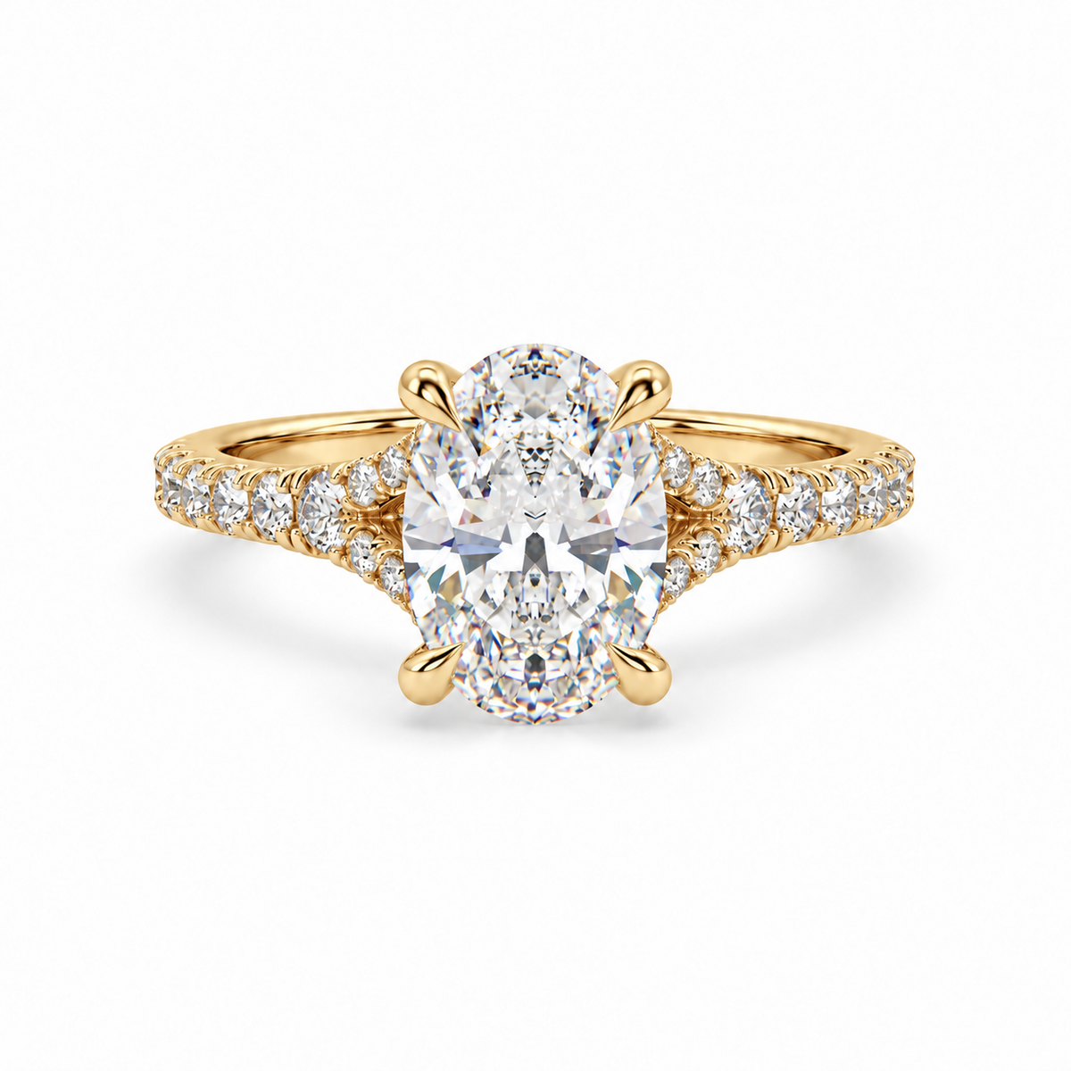Oval Pavé Lab-grown Diamond Engagement Ring