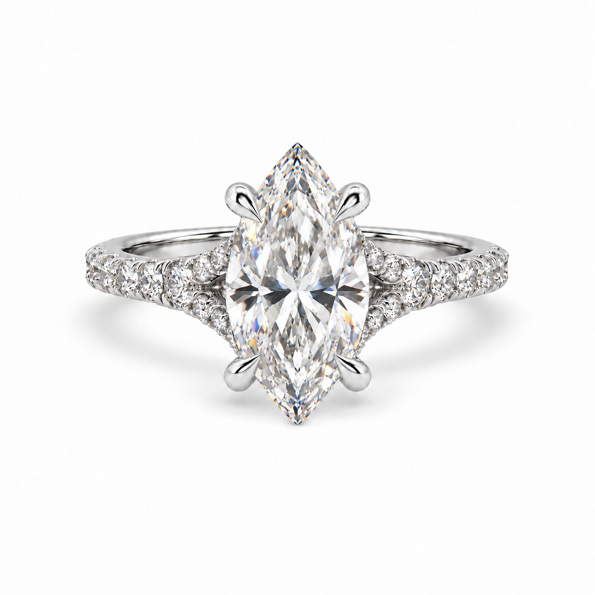 Marquise Pavé Lab-grown Diamond Engagement Ring