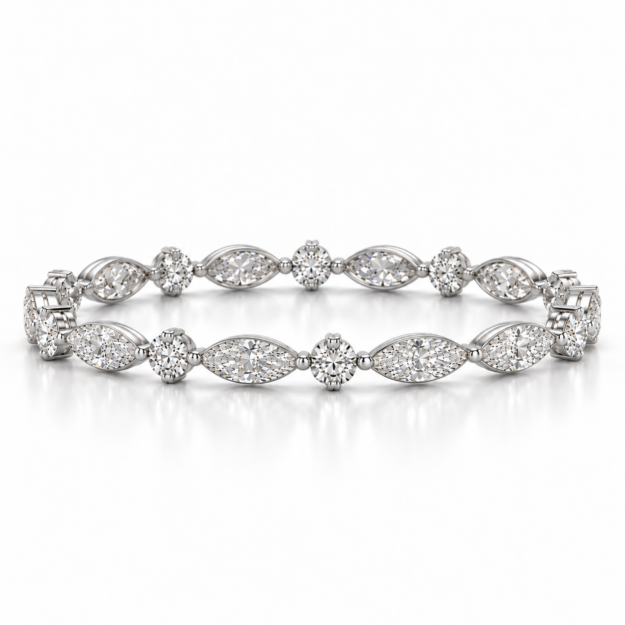 Marquise & Round Diamond Eternity Band