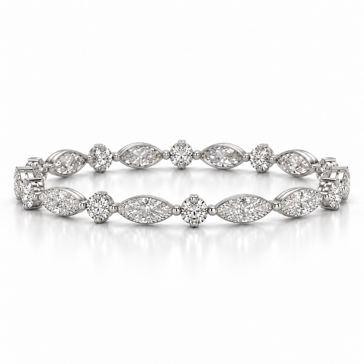 Marquise & Round Diamond Eternity Band