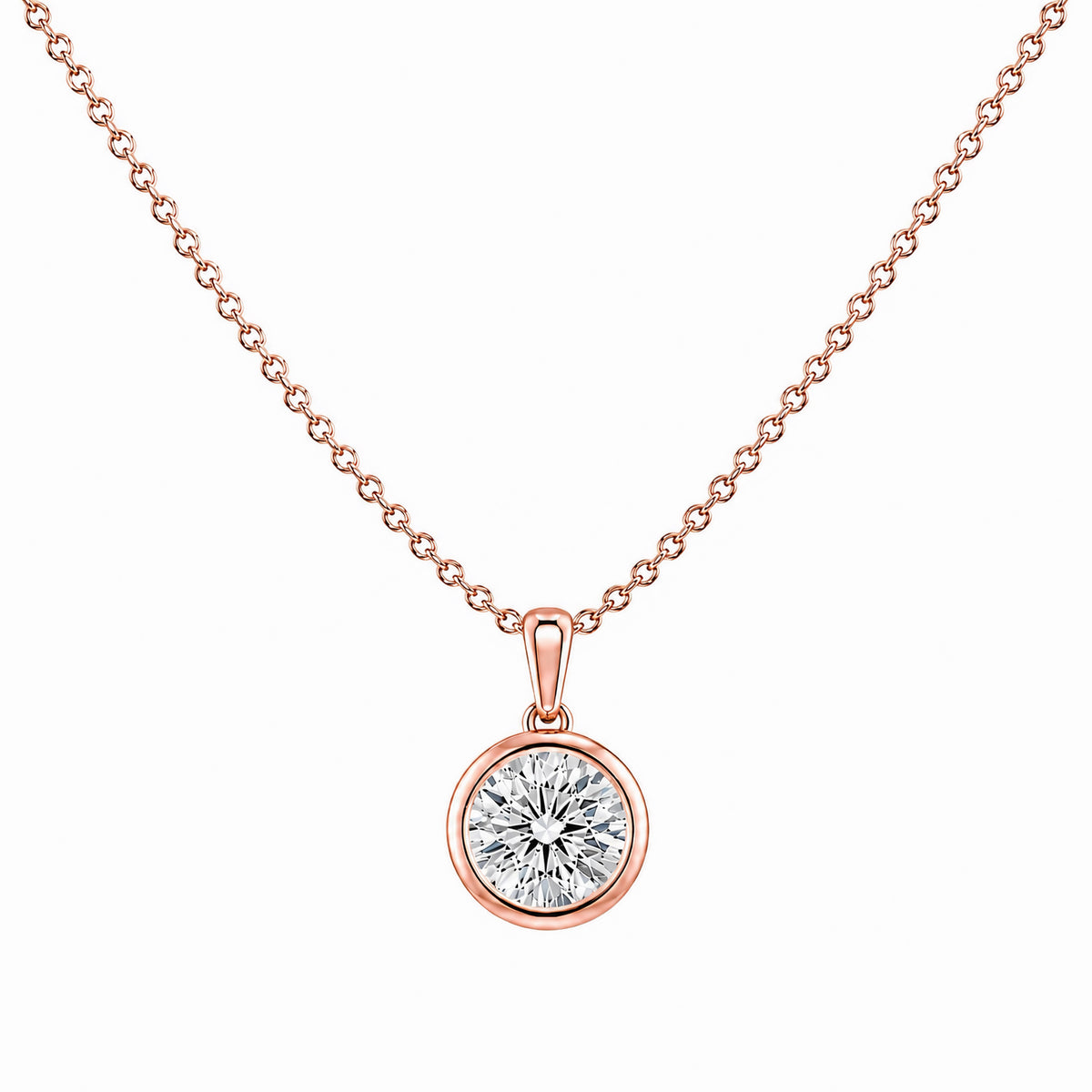 Bezel Set Round Lab Diamond Pendant