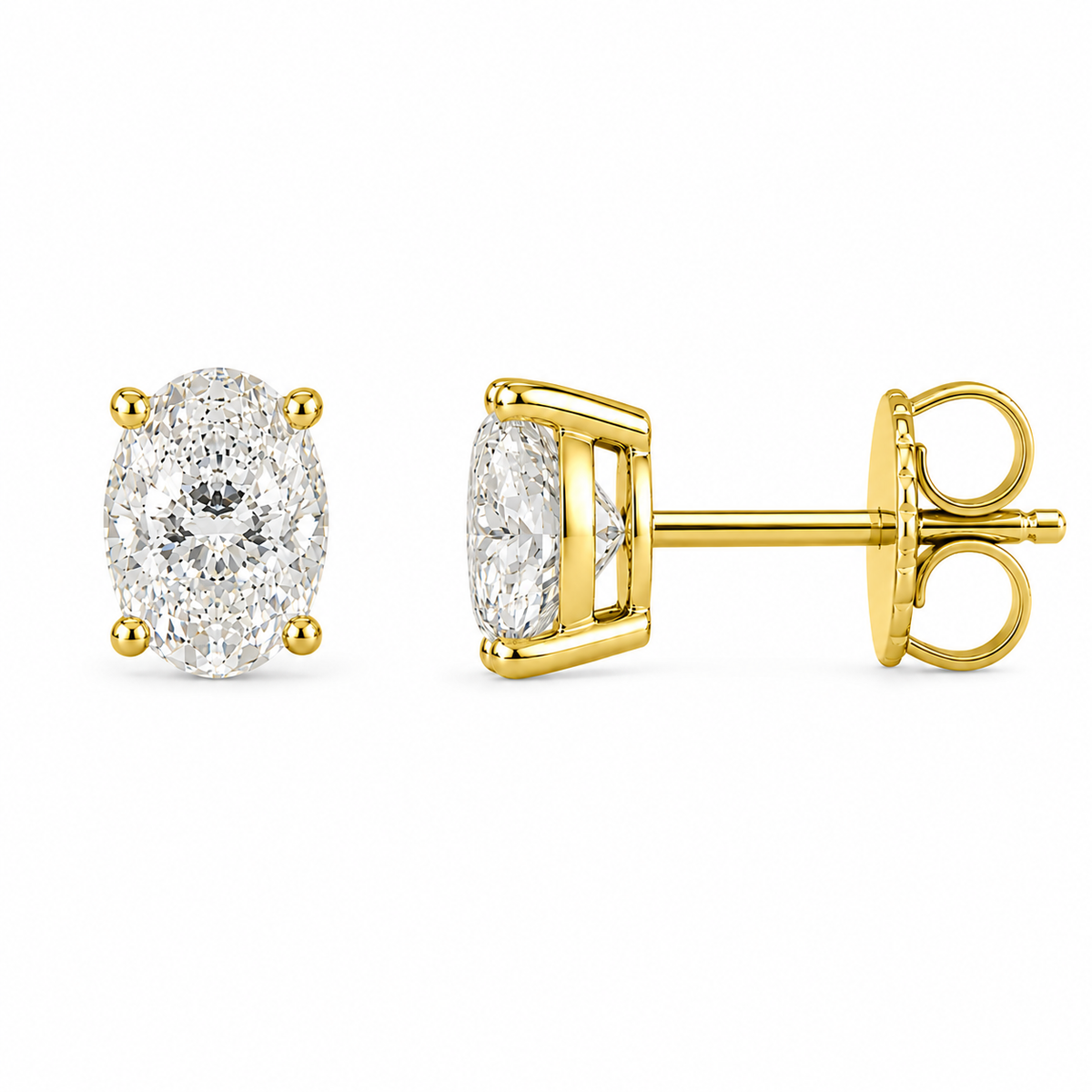 Oval Lab-Grown Diamond Stud Earrings