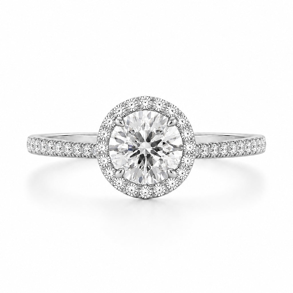 Round Halo Lab Diamond Engagement Ring