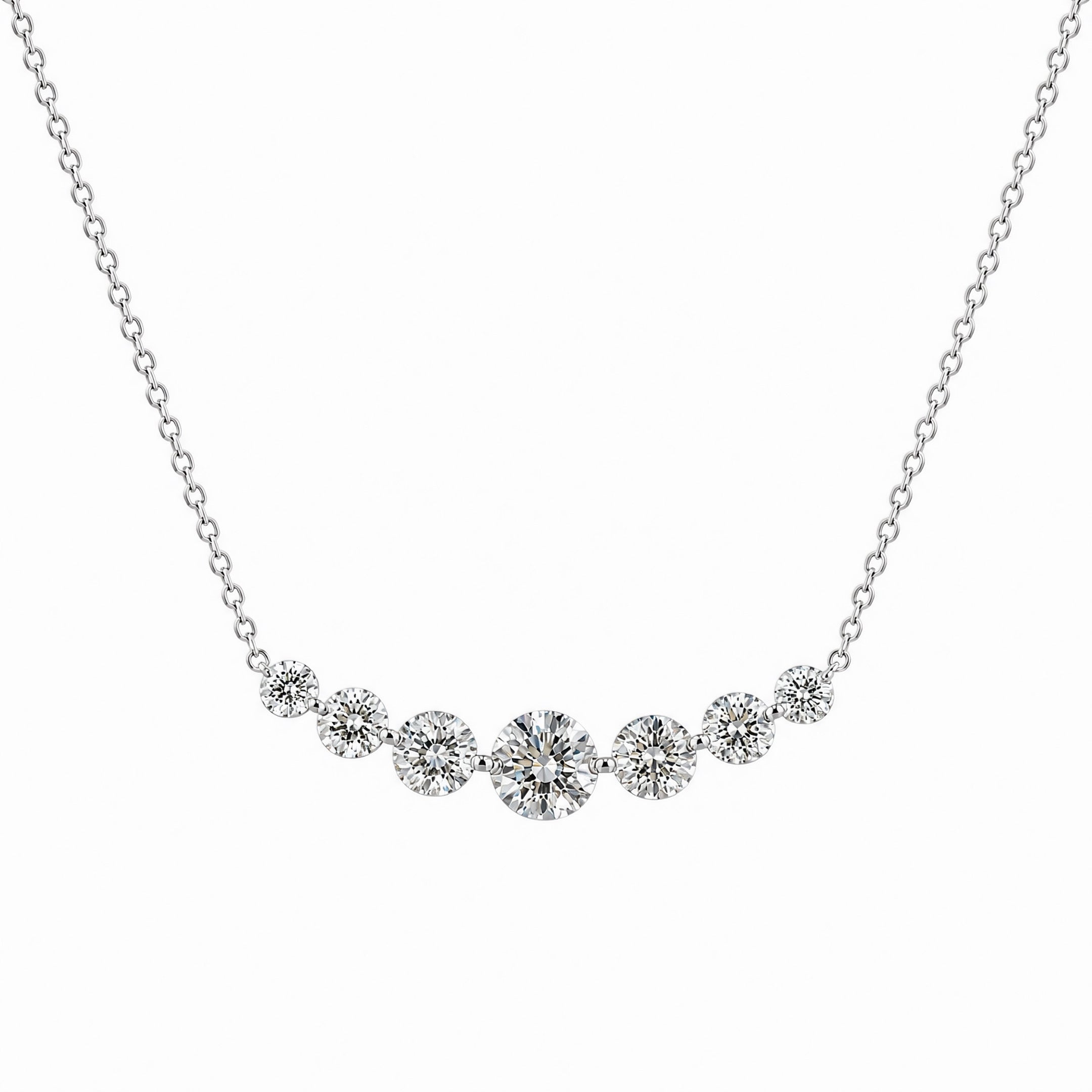 Graduated Round Lab Diamond Necklace