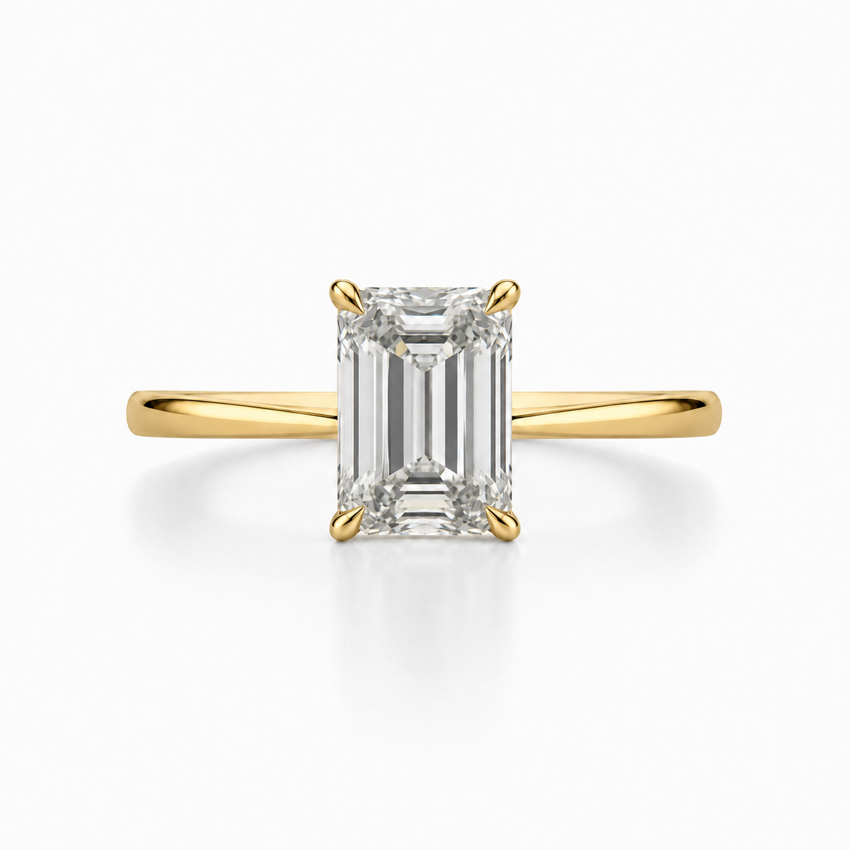 Emerald Lab Diamond Solitaire Ring