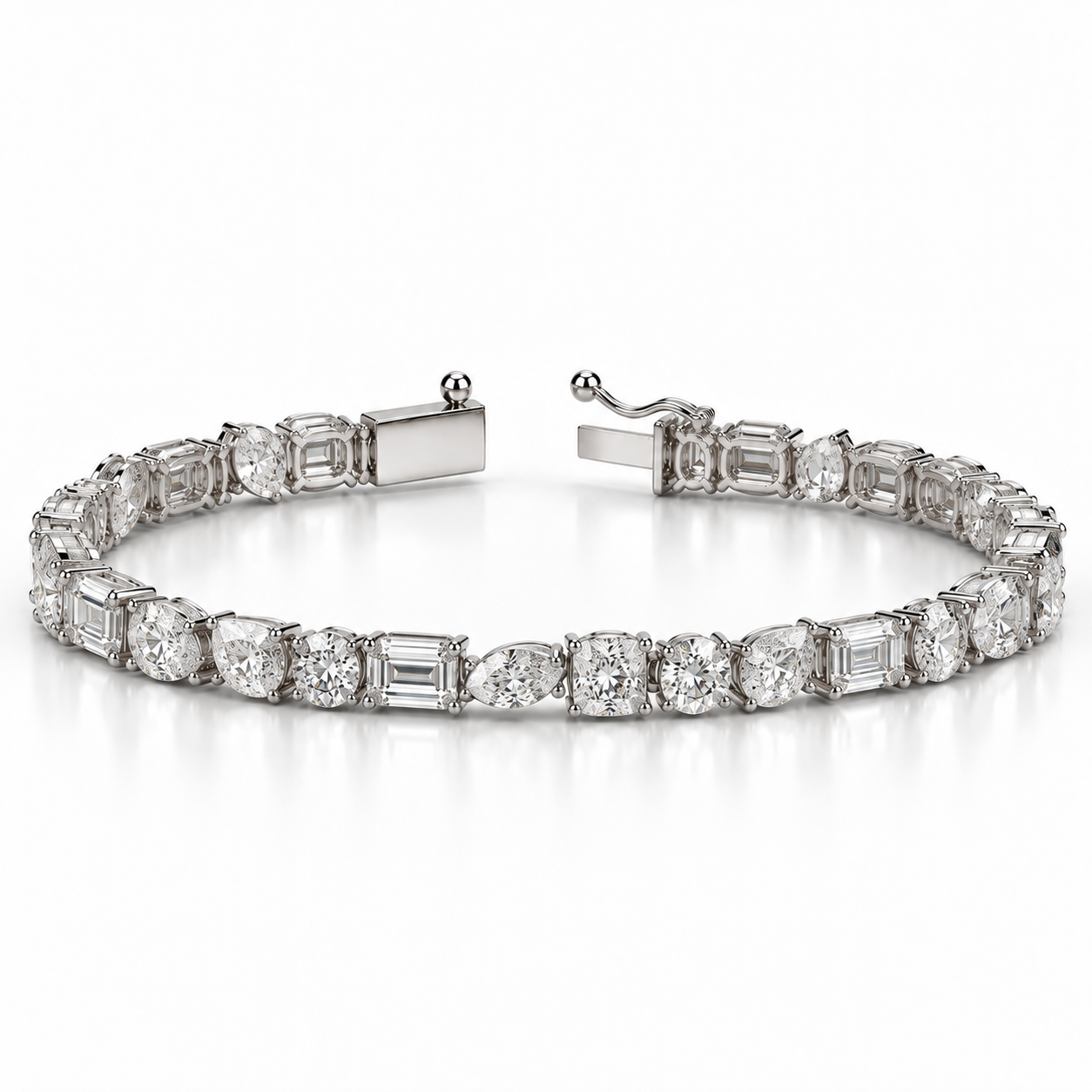 Mixed Shape Lab Diamond Tennis Bracelet