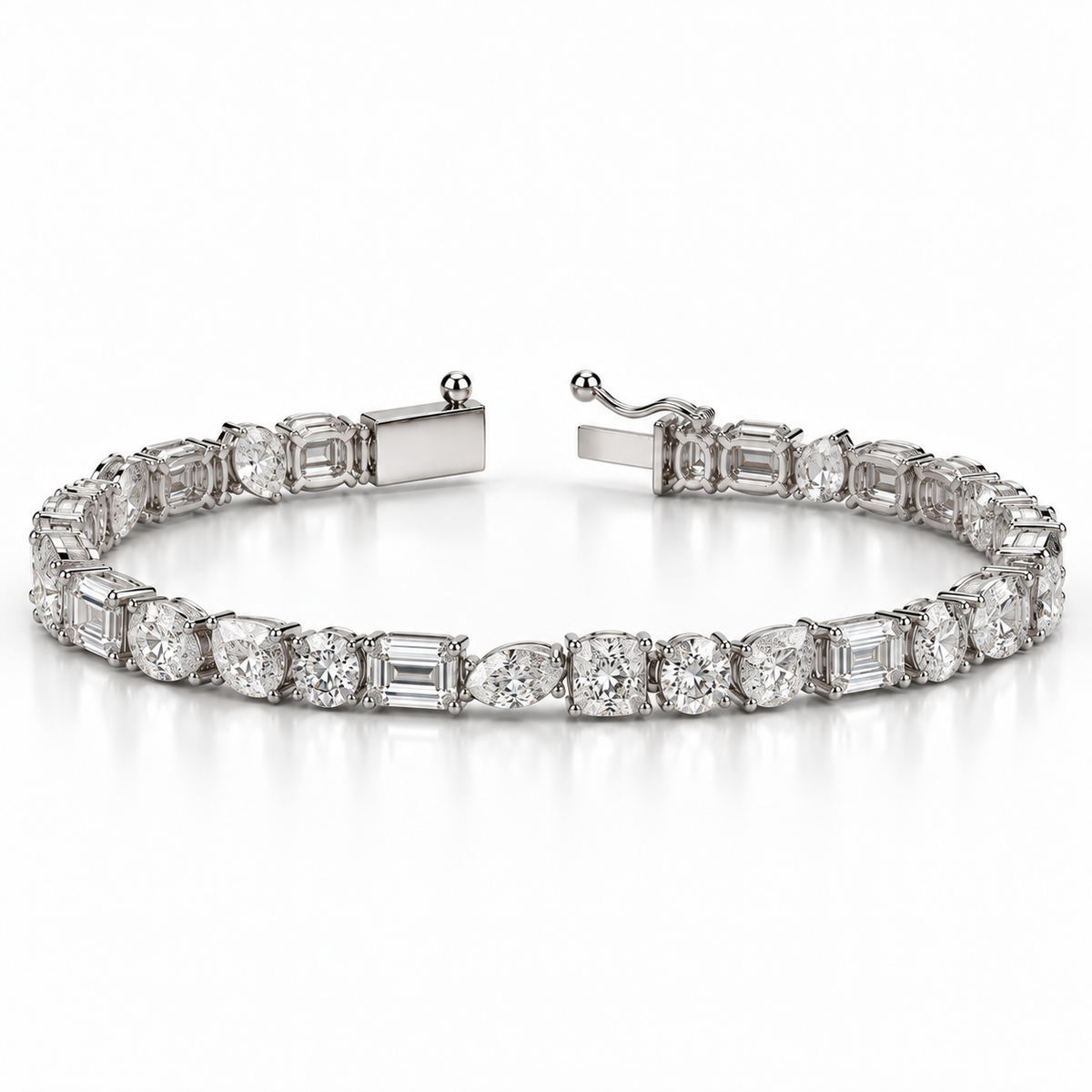 Mixed Shape Lab Diamond Tennis Bracelet