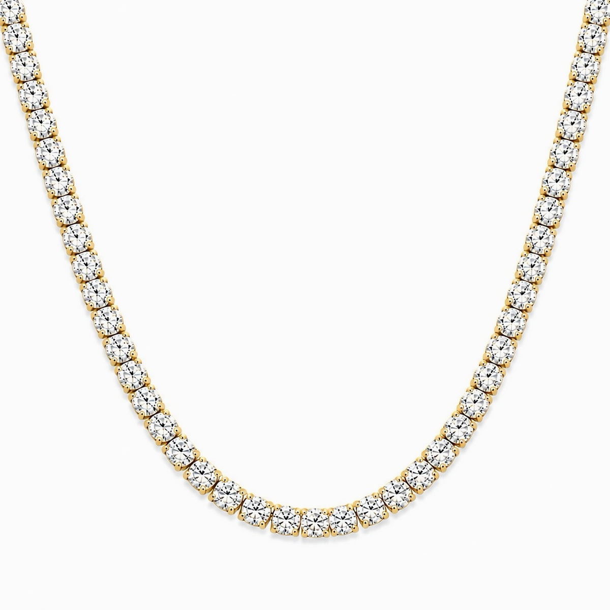 Round Lab Diamond Tennis Necklace