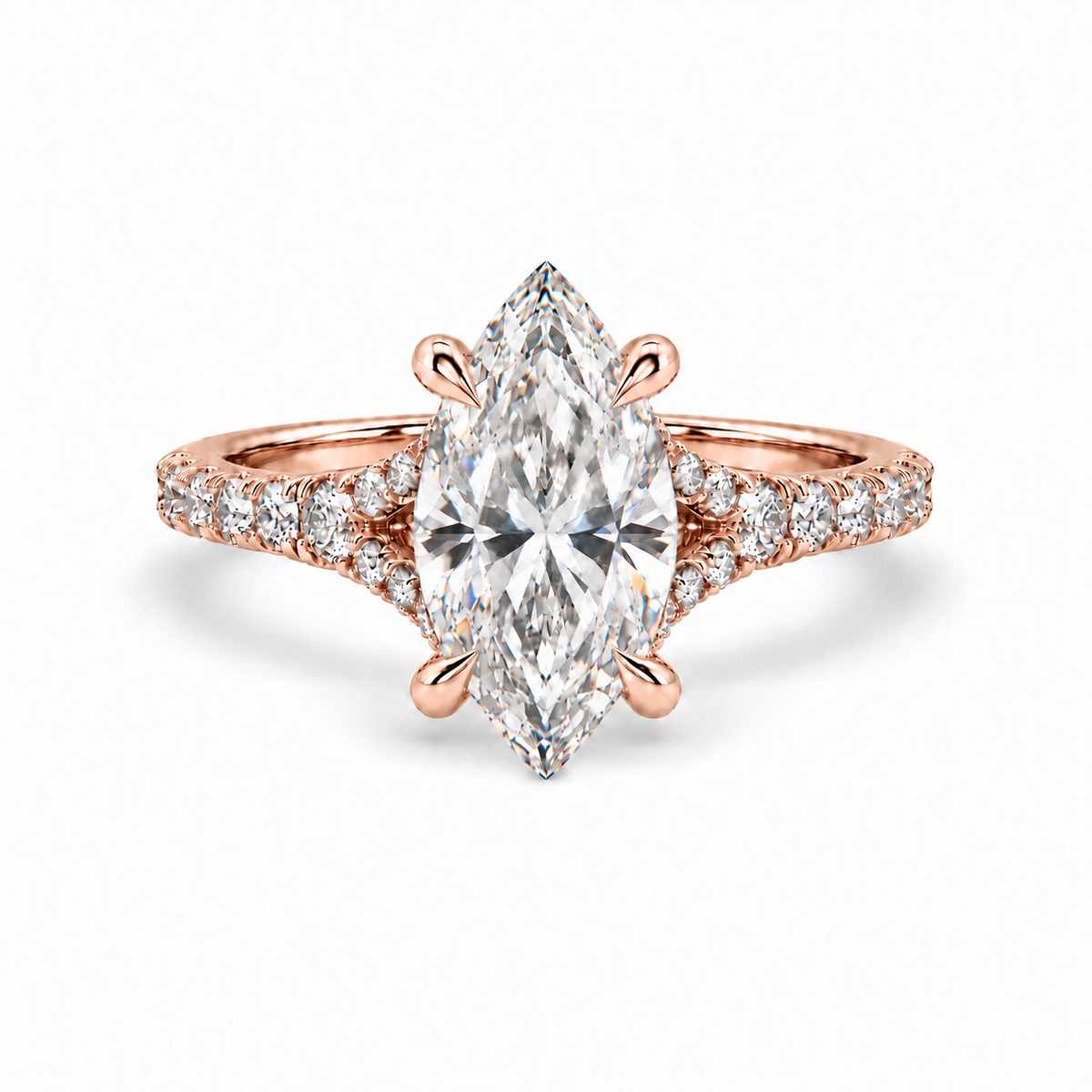 Marquise Pavé Lab-grown Diamond Engagement Ring
