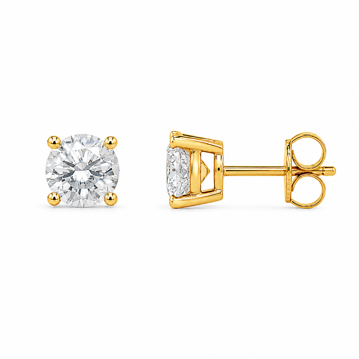 Round Brilliant Lab-Grown Diamond Stud Earrings