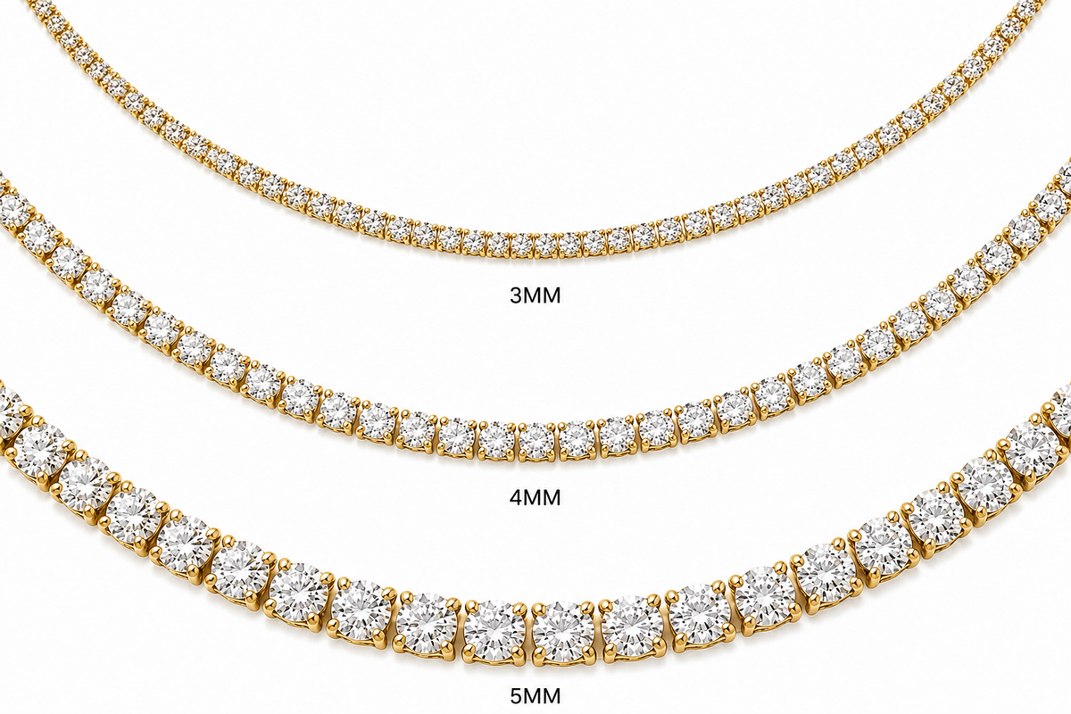 Round Lab Diamond Tennis Necklace