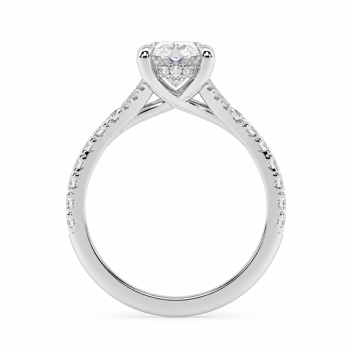 Oval Pavé Lab-grown Diamond Engagement Ring